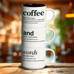3 Mug Stack | Coffee and Words | Signature Collection: Coffee & Drinks | Word Story Style Definitions