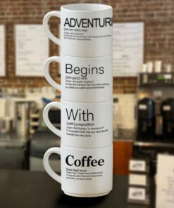 Coffee Stories Collection | Adventure + Begins + With + Coffee Mug Set | My Coffee Adventure 4-Stack