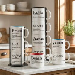 Build your story, one word at a time. Coffee & Words stackable mugs with Word Story Style® definitions.