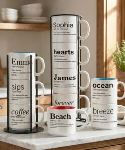 Build your story, one word at a time. Coffee & Words stackable mugs with Word Story Style® definitions.