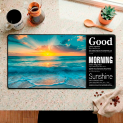 Alternative view of Story Stack Mat | Good Morning Sunshine - Gentle Waves Beach Sunrise Coffee and Desk Mat
