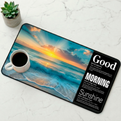 Story Stack Mat | Good Morning Sunshine - Gentle Waves Beach Sunrise Coffee and Desk Mat