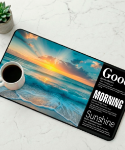 Story Stack Mat | Good Morning Sunshine - Gentle Waves Beach Sunrise Coffee and Desk Mat
