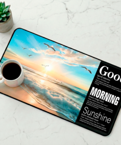 Story Stack Mat | Good Morning Sunshine - Seagulls and Beach Sunrise - Coffee and Desk Mat