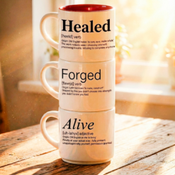 Alternative view of 3 Mug Stack | Healed + Forged + Alive | Coffee Stories Collection | Word Story Style Definitions