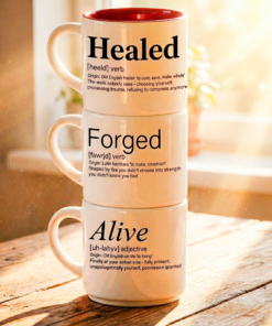 Alternative view of 3 Mug Stack | Healed + Forged + Alive | Coffee Stories Collection | Word Story Style Definitions
