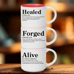 3 Mug Stack | Healed + Forged + Alive | Coffee Stories Collection | Word Story Style Definitions