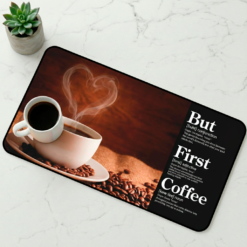 Story Stack Mat | But First Coffee - Coffee Cup with Heart Steam - Coffee and Desk Mat