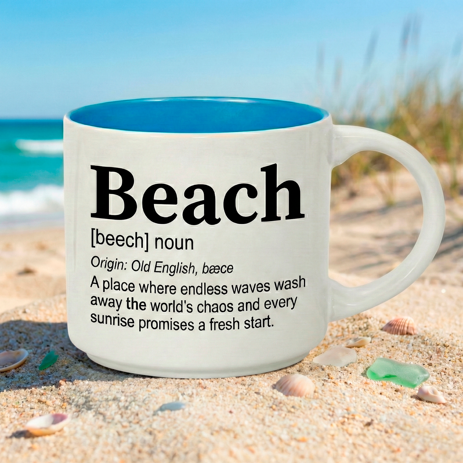 Beach - Single Mug | Word Story Style Coffee Mug – Because Every Word Tells a Story - Image 3