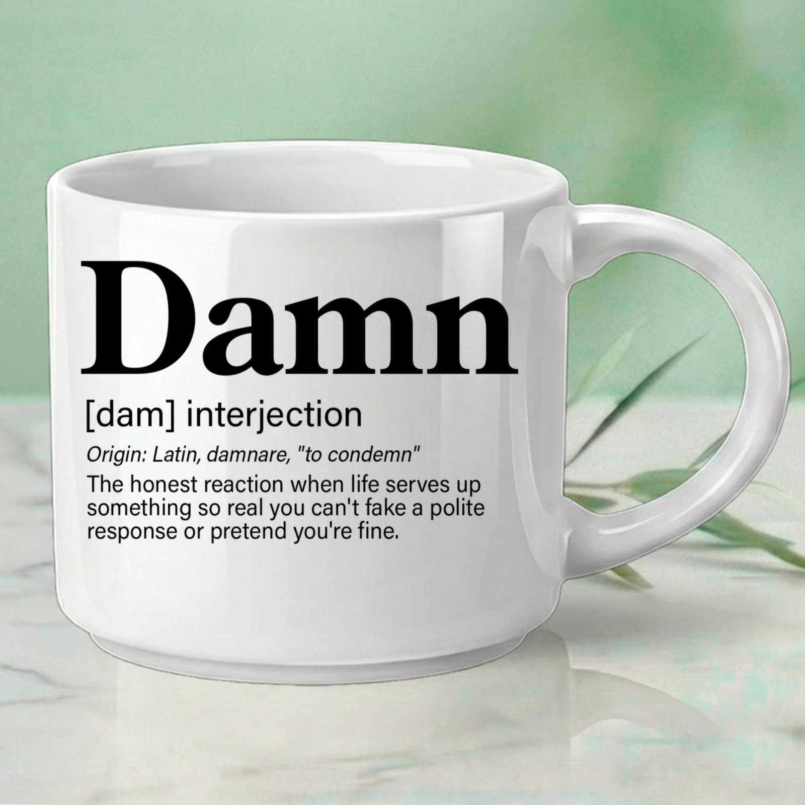 Damn – Single Mug | Word Story Style Coffee Mug – Because Every Word Tells a Story - Image 4