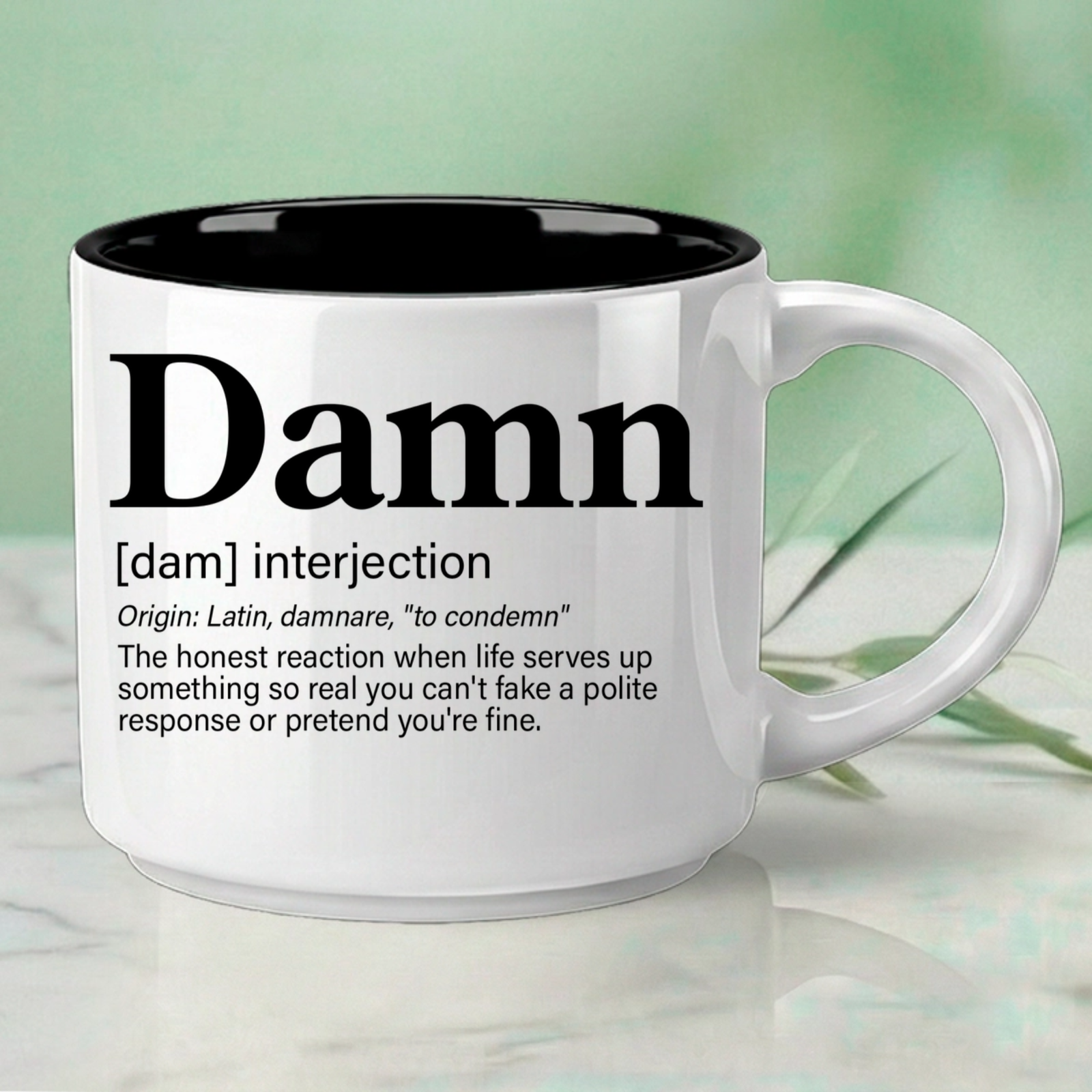 Damn – Single Mug | Word Story Style Coffee Mug – Because Every Word Tells a Story - Image 3