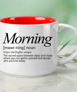Alternative view of Morning – Single Mug | Word Story Style Coffee Mug – Because Every Word Tells a Story