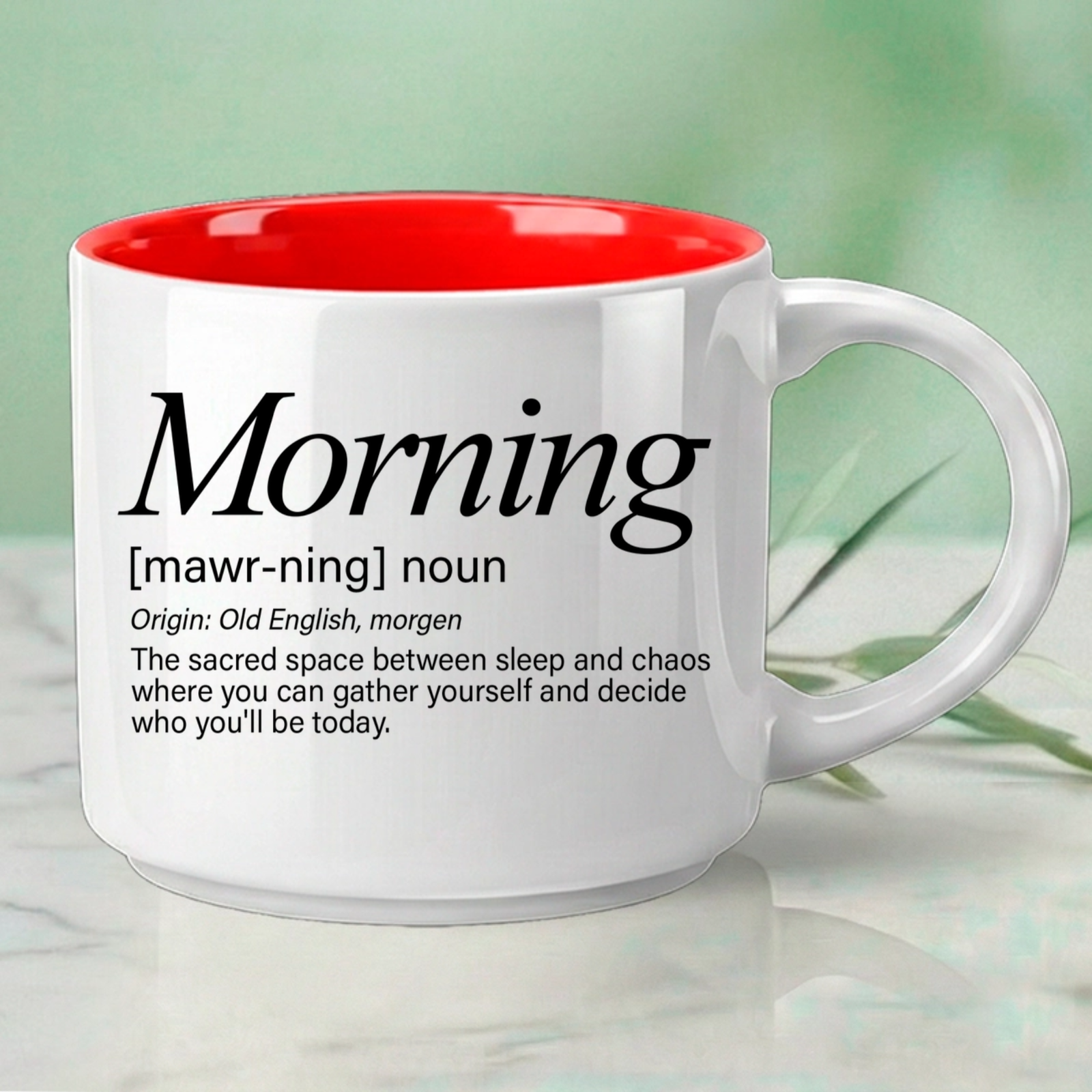 Morning – Single Mug | Word Story Style Coffee Mug – Because Every Word Tells a Story - Image 2
