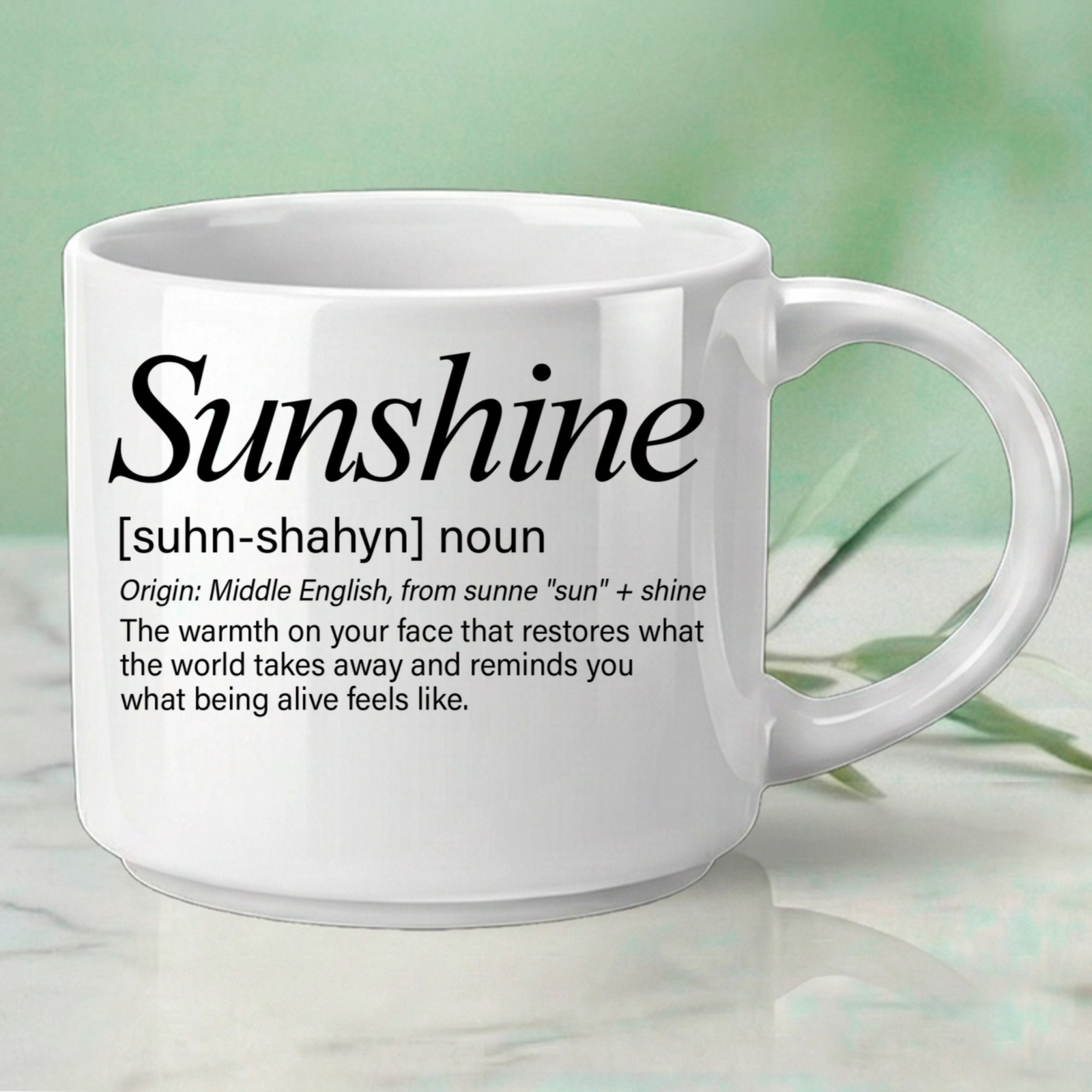Sunshine – Single Mug | Word Story Style Coffee Mug – Because Every Word Tells a Story - Image 4