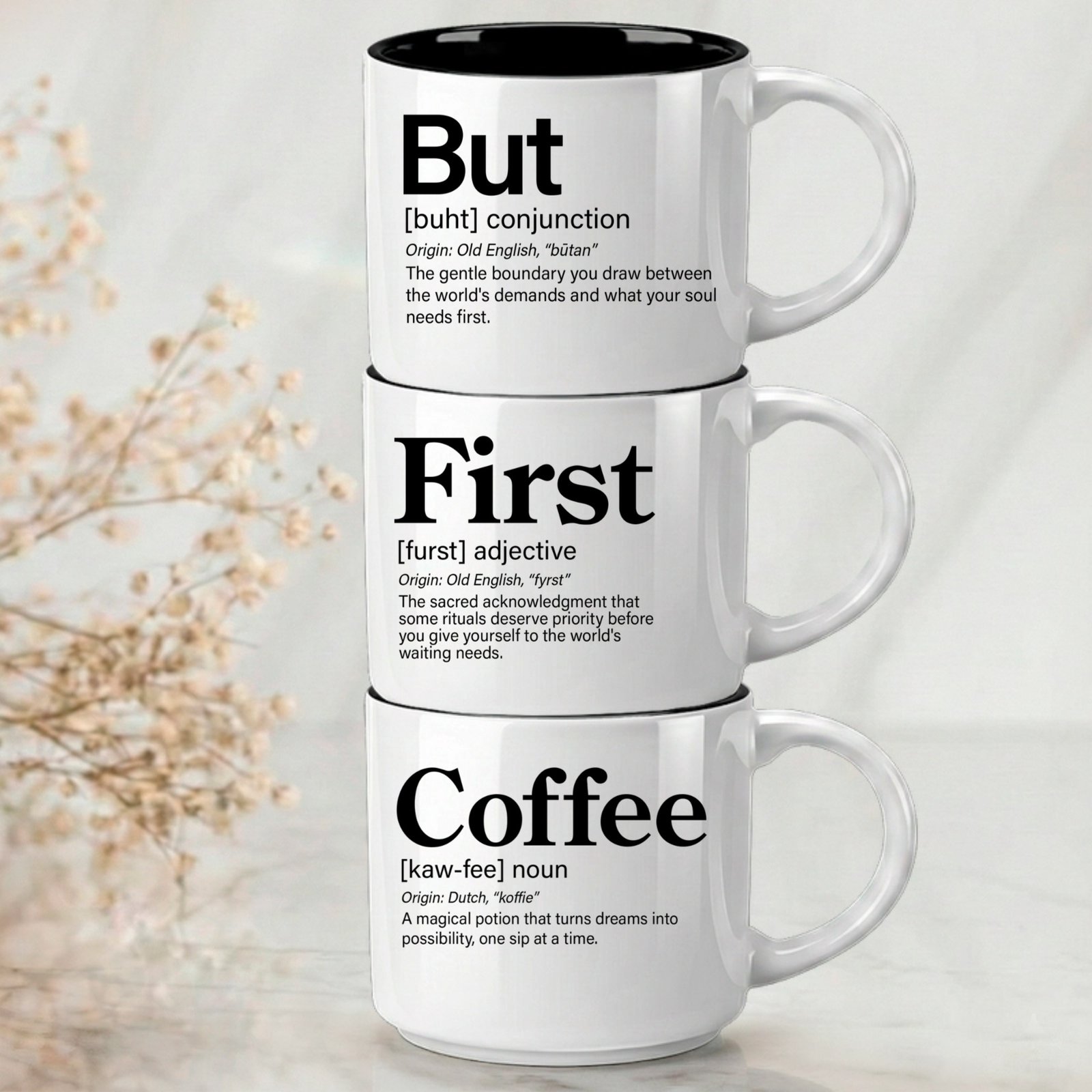 3-Mug Stack | But + First + Coffee | Signature Collection - Image 4