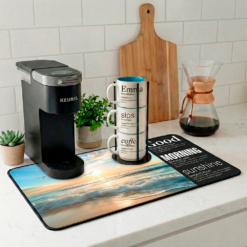 Alternative view of Story Stack Mat | Good Morning Sunshine - Seagulls and Beach Sunrise - Coffee and Desk Mat