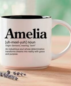 Amelia – Single Mug | Word Story Style® Coffee Mug – Because Every Name Tells a Story
