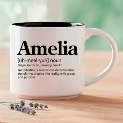 Amelia – Single Mug | Word Story Style® Coffee Mug – Because Every Name Tells a Story