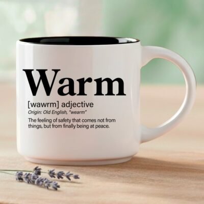 Warm – Single Mug | Word Story Style® Coffee Mug – Because Every Word Tells a Story
