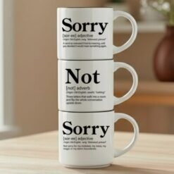 3-Mug Stack | Sorry + Not + Sorry | Signature Collection | Stackable Mug Set