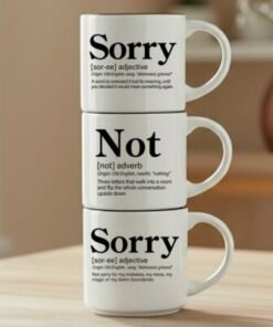 3-Mug Stack | Sorry + Not + Sorry | Signature Collection | Stackable Mug Set