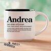 Andrea – Single Mug | Word Story Style® Coffee Mug – Because Every Name Tells a Story