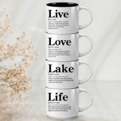 4-Mug Stack | Live + Love + Lake + Life | Live + Love Coffee & Words Collection