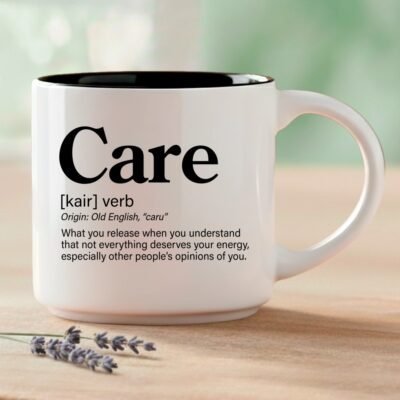 Care – Single Mug | Word Story Style® Coffee Mug – Because Every Word Tells a Story