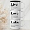 3-mug stack | Live + Love + Lake | Signature Collection