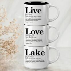 3-mug stack | Live + Love + Lake | Signature Collection