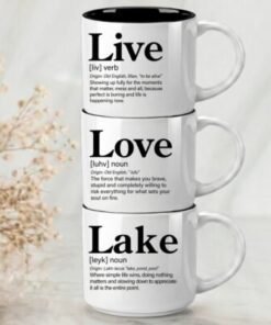 3-mug stack | Live + Love + Lake | Signature Collection