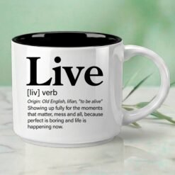 Live – Single Mug | Word Story Style® Coffee Mug – Because Every Word Tells a Story