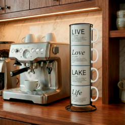 Alternative view of 4-Mug Stack | Live + Love + Lake + Life | Live + Love Coffee & Words Collection