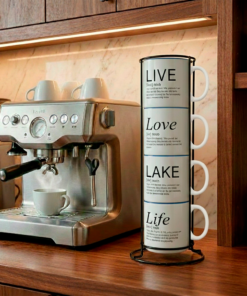 Alternative view of 4-Mug Stack | Live + Love + Lake + Life | Live + Love Coffee & Words Collection