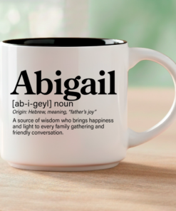 Whether you're shopping for the Abigail in your life or you are the Abigail—this mug says what a greeting card never could. Coffee & Words