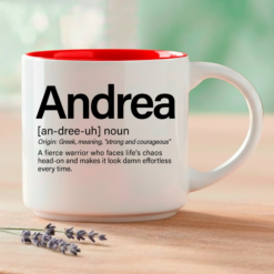 A name that means "strong" and "courageous" — because Andrea faces life with fearless grace. Coffee & Words