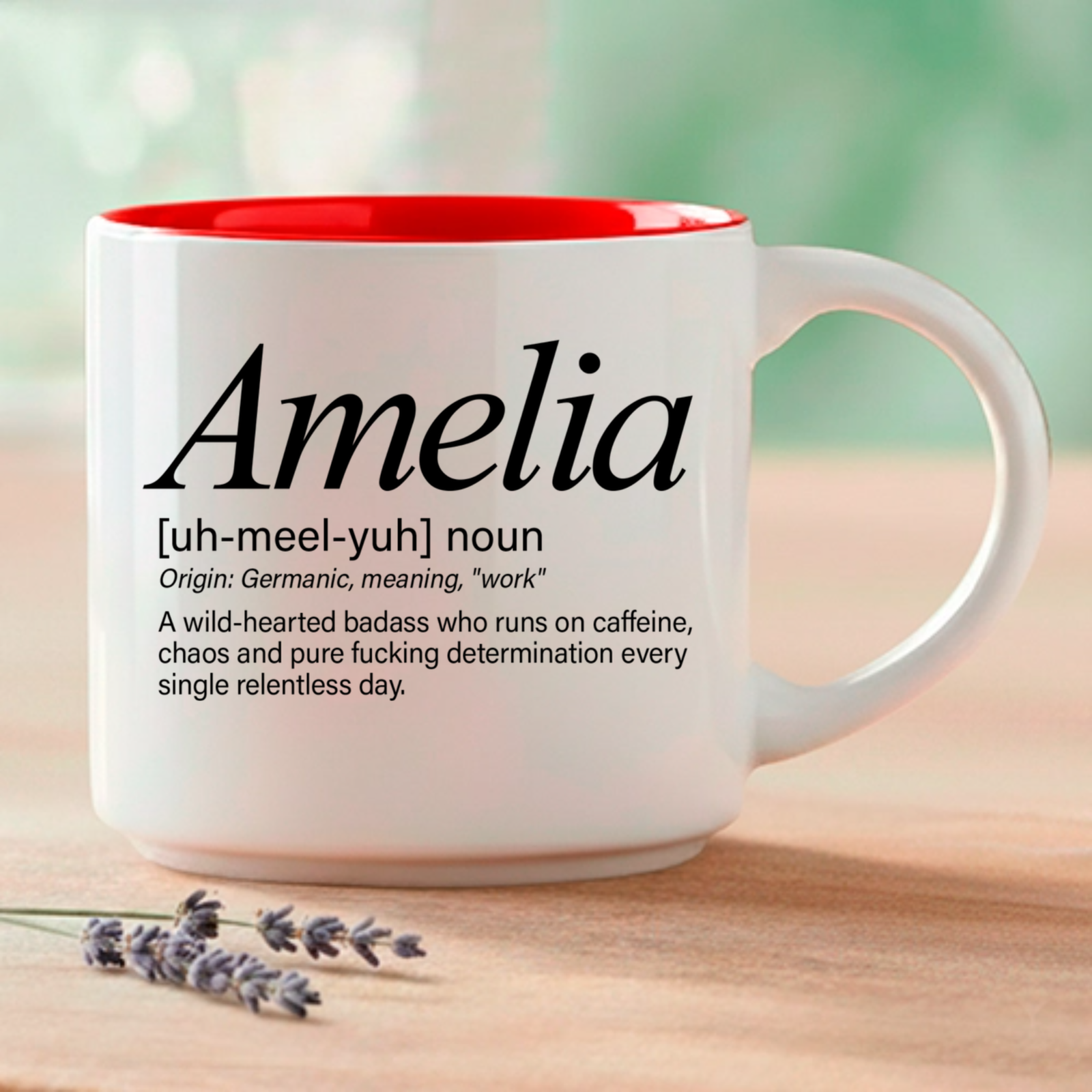 A name that means "work" and "determination" — because Amelia turns every dream into reality. Coffee & Words