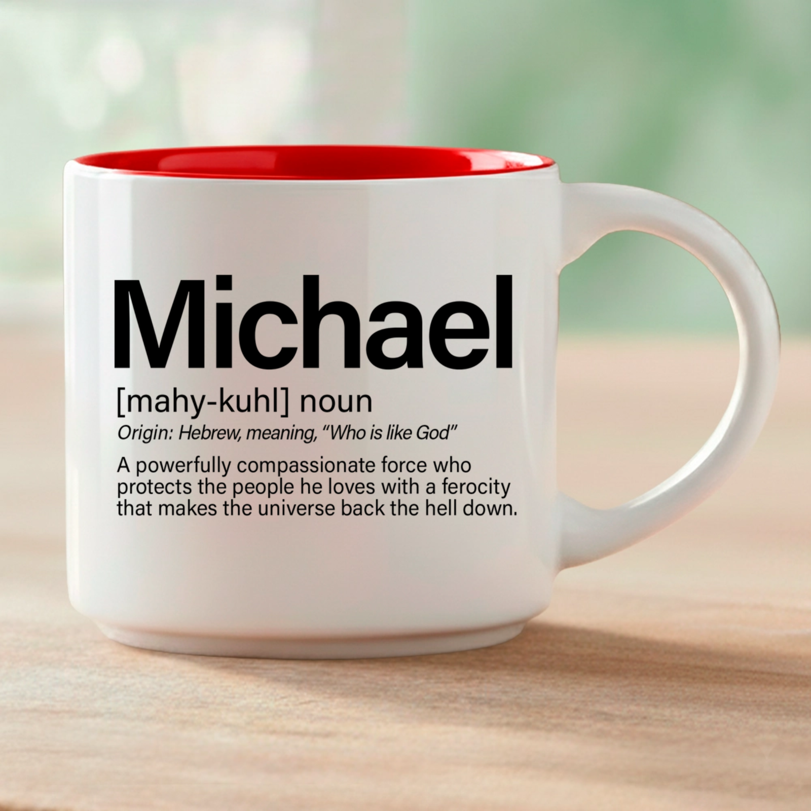 Whether you're gifting it to someone who answers to Michael or treating yourself, this mug is more than a name on ceramic. It's a story worth sipping. Coffee & Words