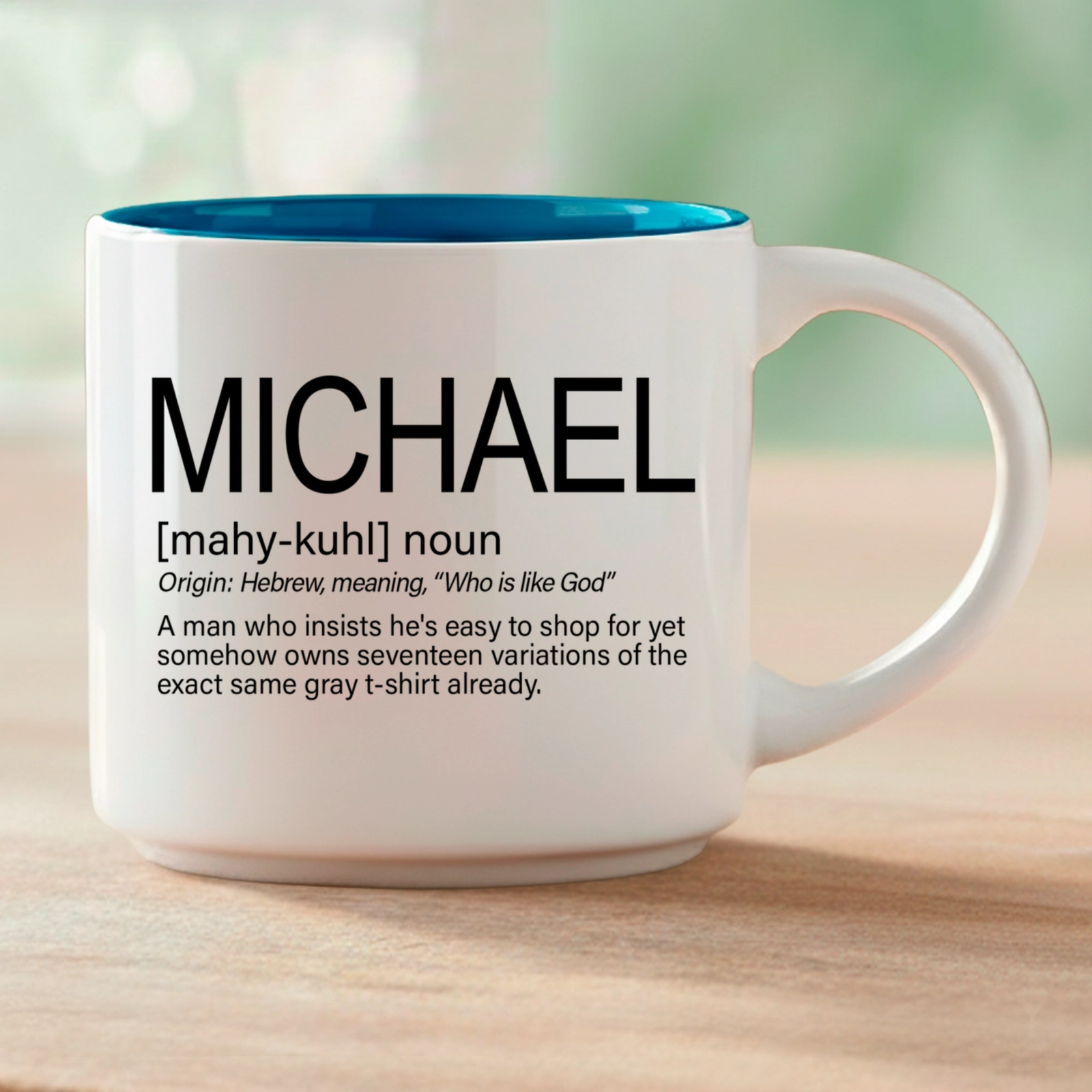 Whether you're gifting it to someone who answers to Michael or treating yourself, this mug is more than a name on ceramic. It's a story worth sipping. Coffee & Words