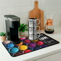 The vibrant scene of Live + Love + Paint, featuring colorful paint jars, creates a visual celebration of convincing a canvas it was always meant to be something else.