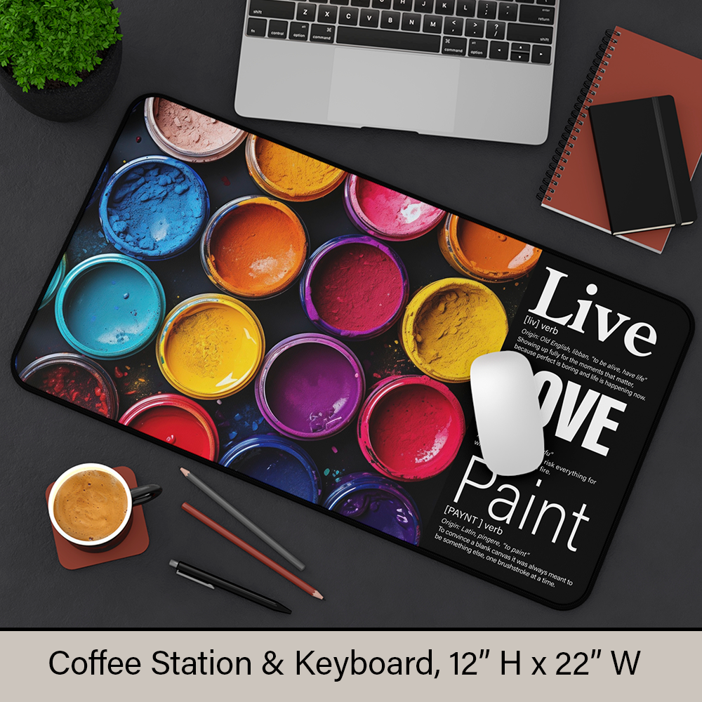 The vibrant scene of Live + Love + Paint, featuring colorful paint jars, creates a visual celebration of convincing a canvas it was always meant to be something else.