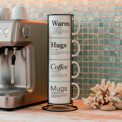 Alternative view of 4-Mug Stack | Warm + Hugs + Coffee + Mugs | Signature Collection