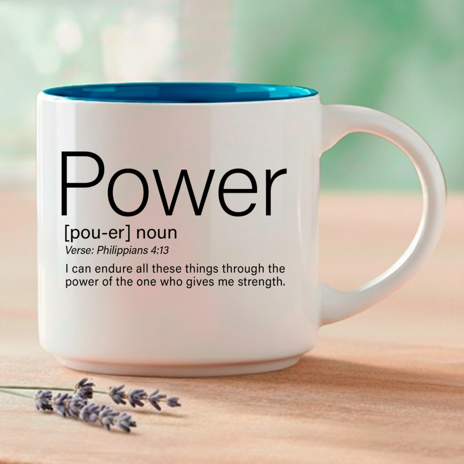 Power, Word Story Style™ Philippians 4:13 bible verse. Available in 4 colors.