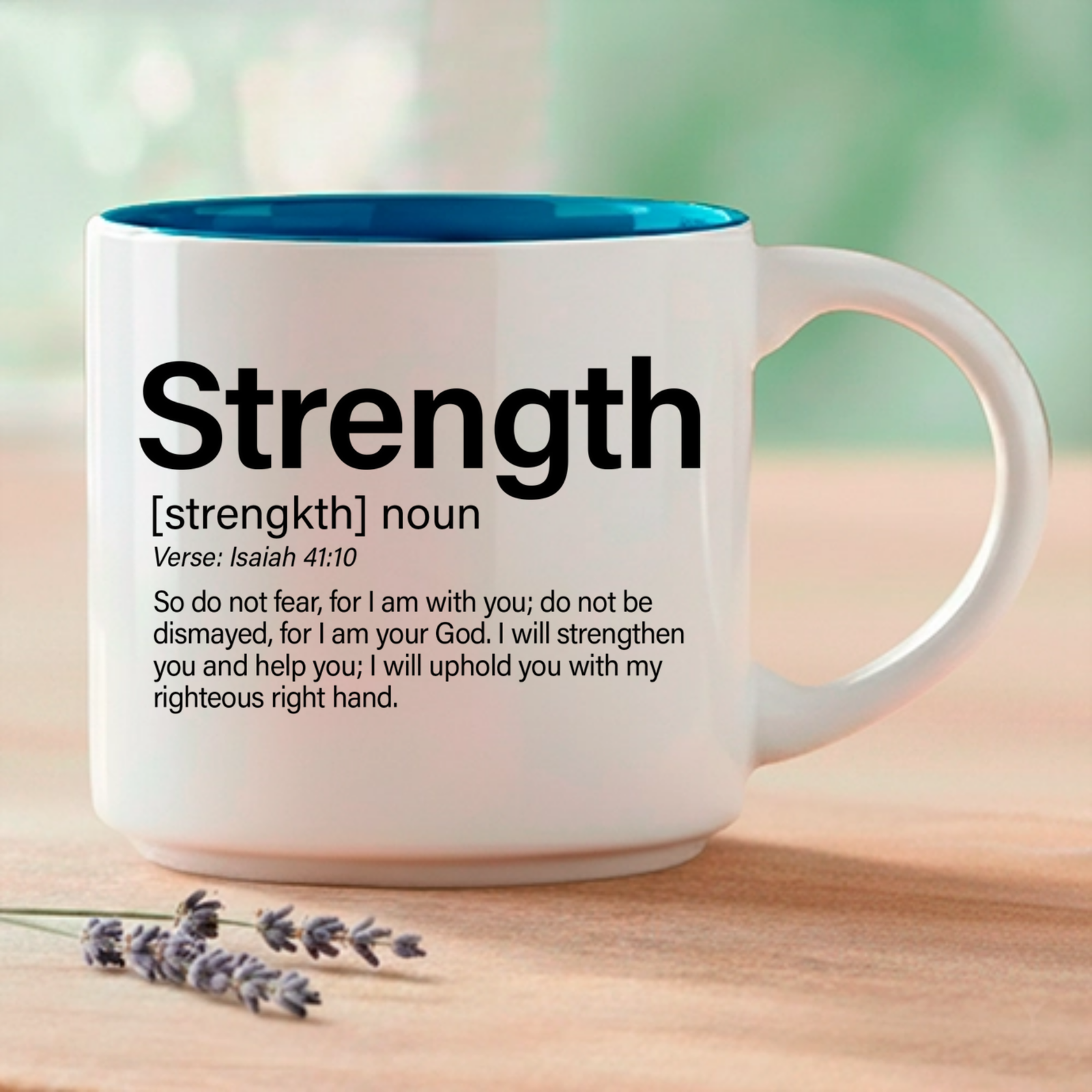 Strength, Word Story Style™ Isaiah 41:10 bible verse. Available in 4 colors.
