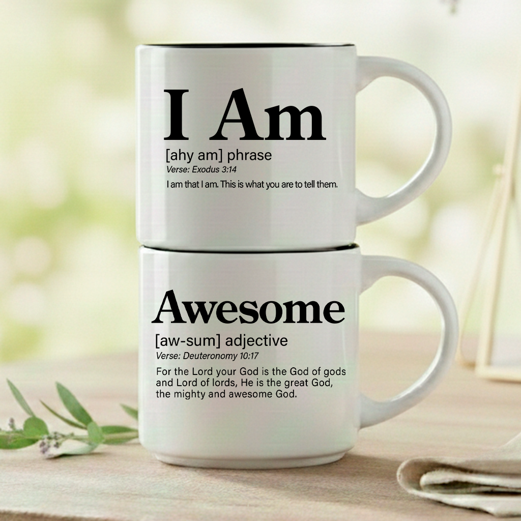 Coffee & Words creates stackable ceramic mugs featuring our proprietary Word Story Style™ definitions.