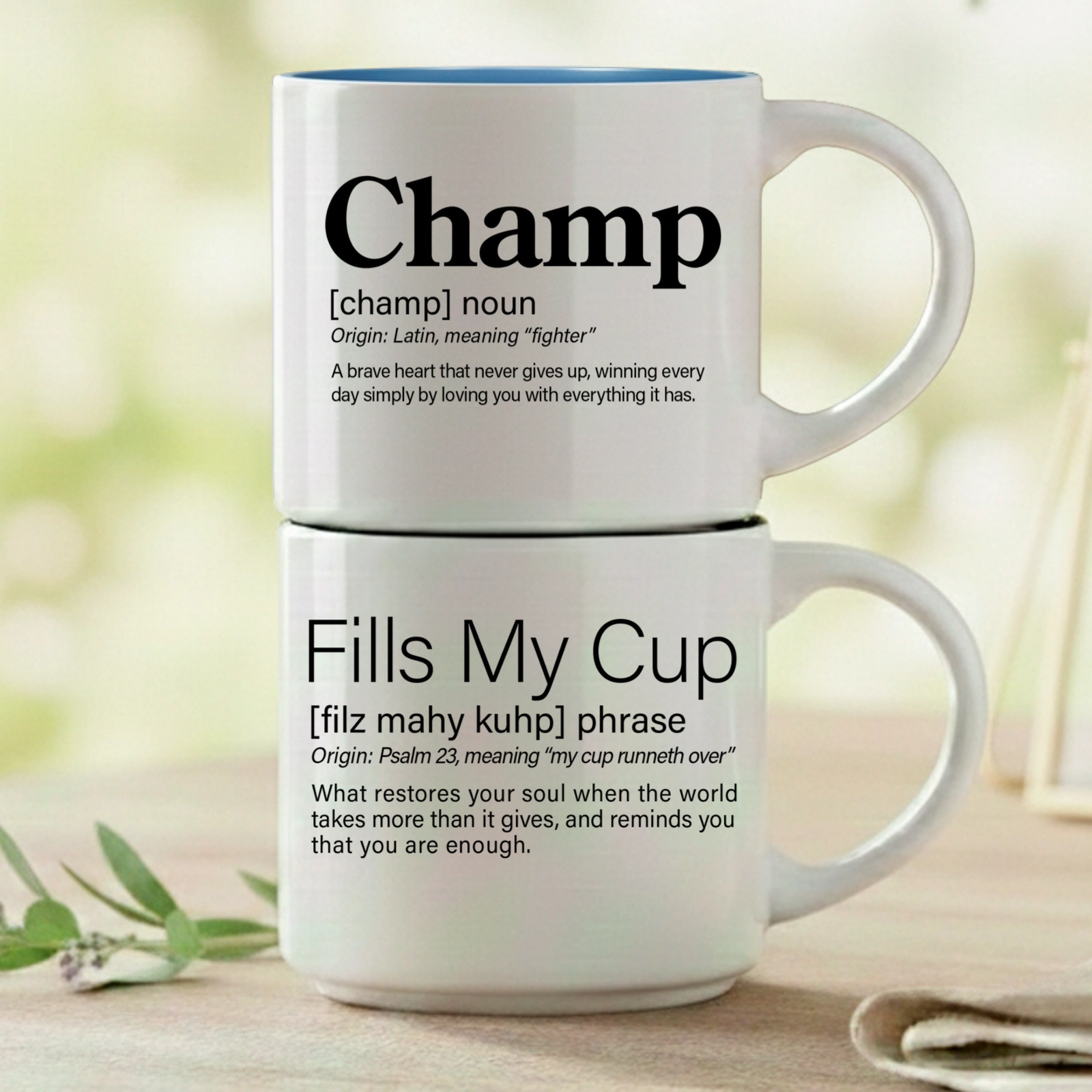 2-Mug Stack | Pet Name + Fills My Cup Mug Set: Who Fills Your Cup - Image 5