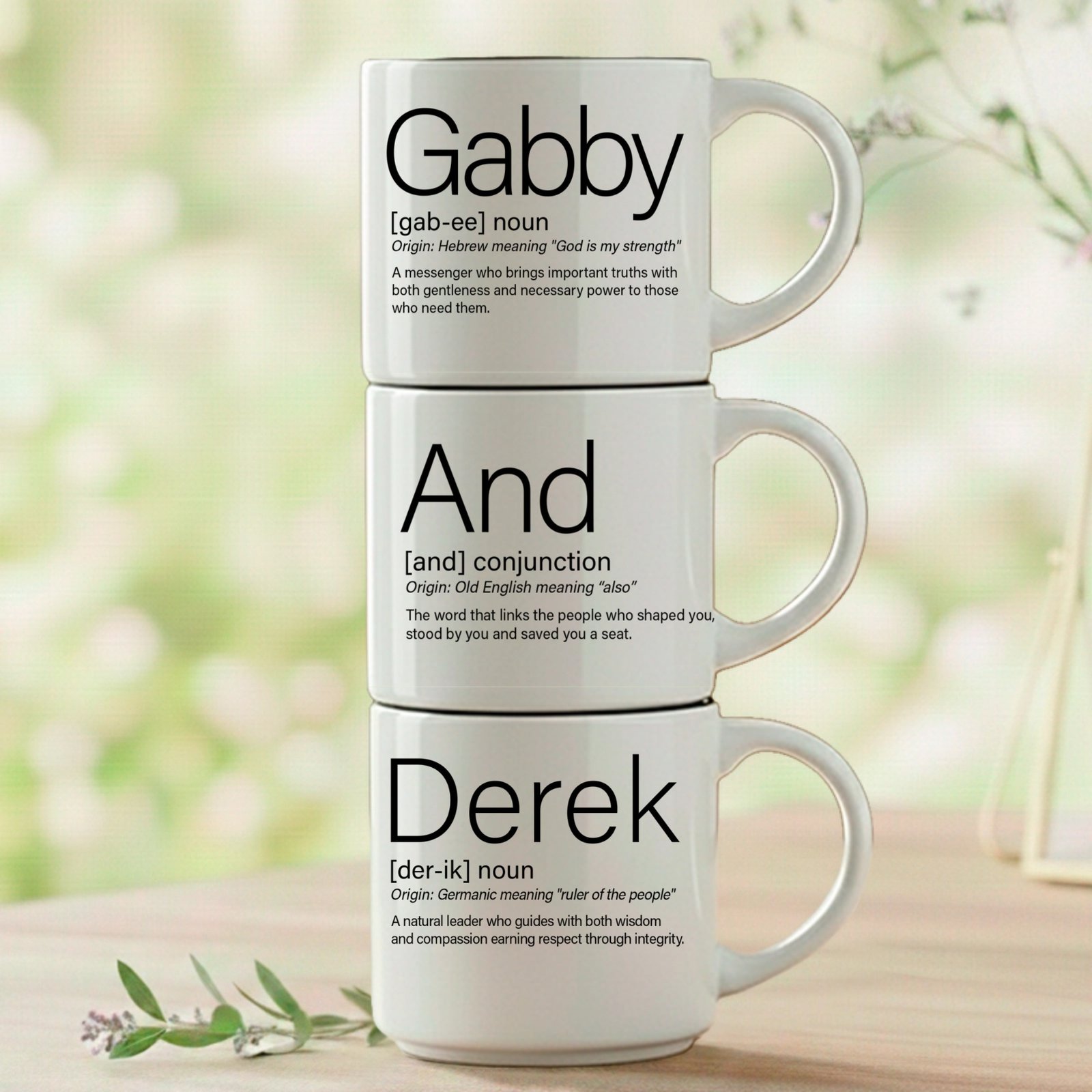3-Mug Stack | Personalized Matching Name Mugs: Two Names, One Story - Image 8